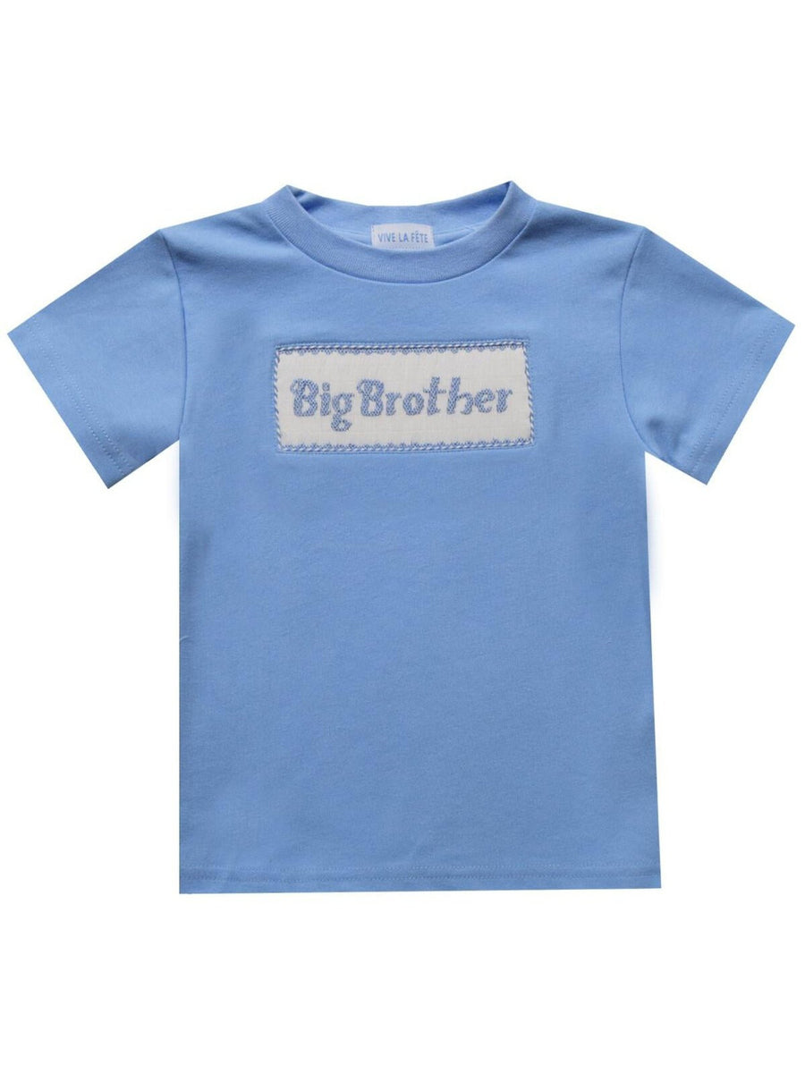 Big Brother Smocked S/S Tee – Blue