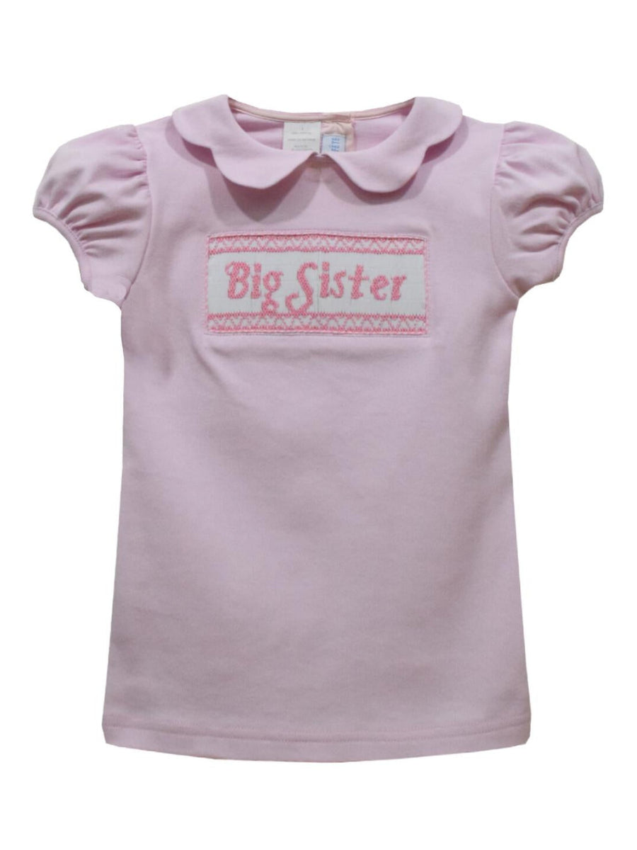 Big Sister Smocked Puff Sleeve Blouse – Pink