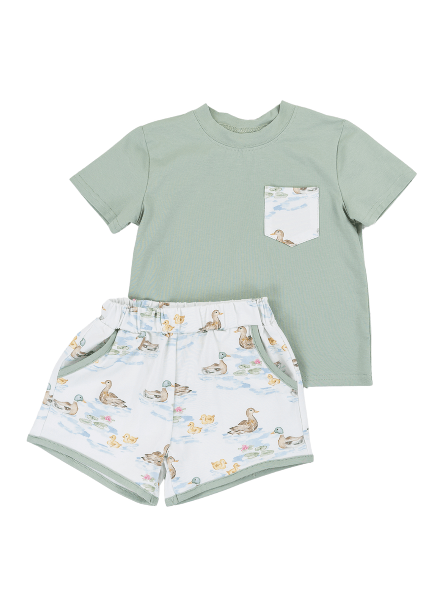 Darling Ducks Boys Play Pocket Shorts Set