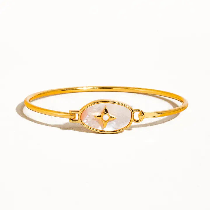 Aileen 18K Gold Vintage Star Shell Bangle – Jolin-Rose