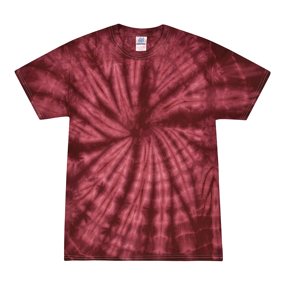 Colortone 1000 Multi-Color Tie-Dyed T-Shirt – Spider Burgundy