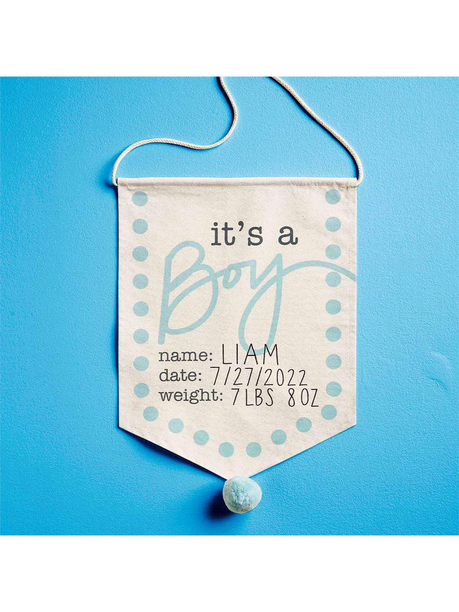 New Baby Canvas Sign – Pink or Blue