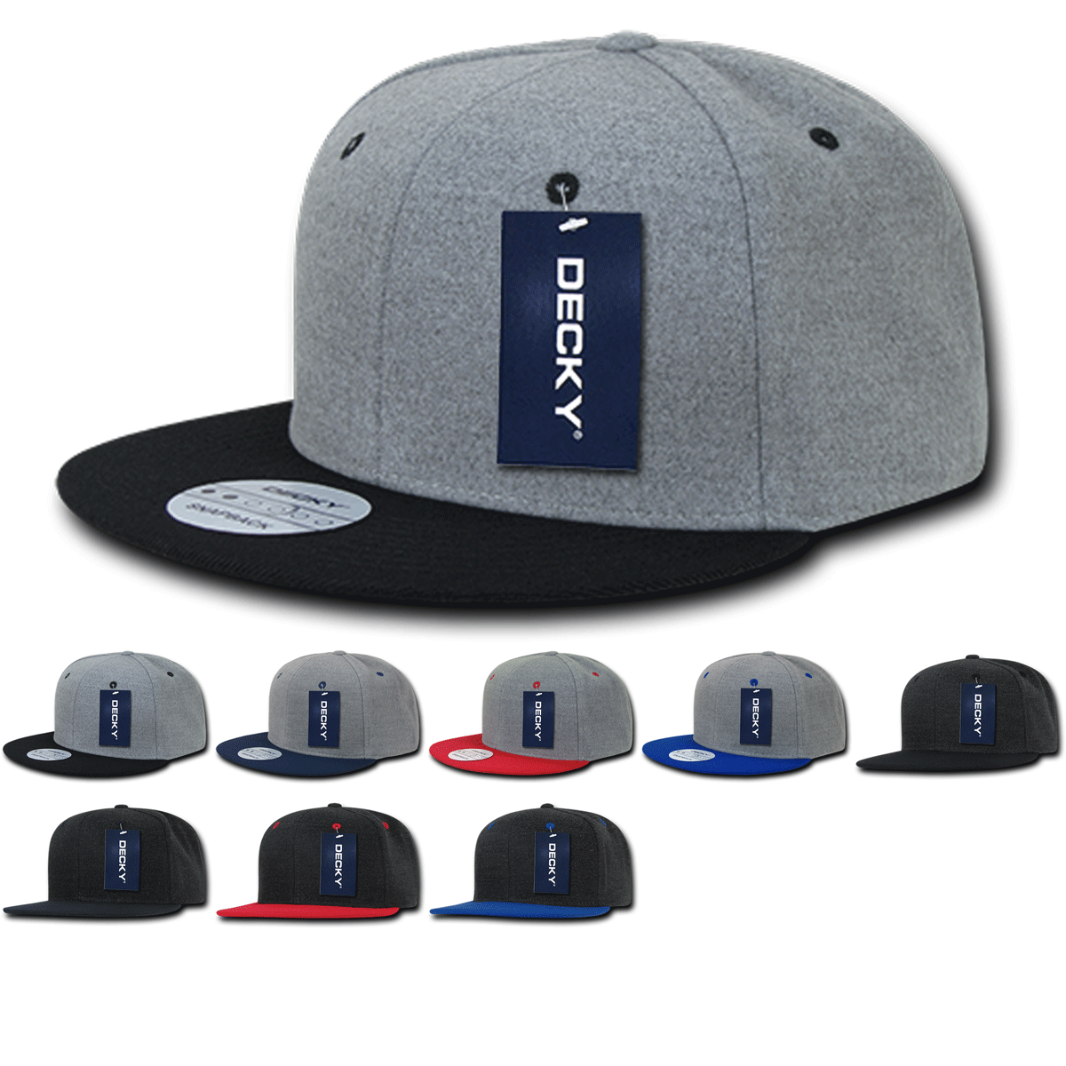 Decky 1087 Melton Wool Snapback Hat, 6 Panel Melton Snapback Cap – CASE Pricing