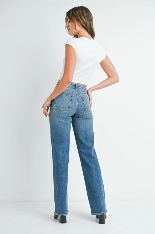 Longer Length Straight – Medium Wash