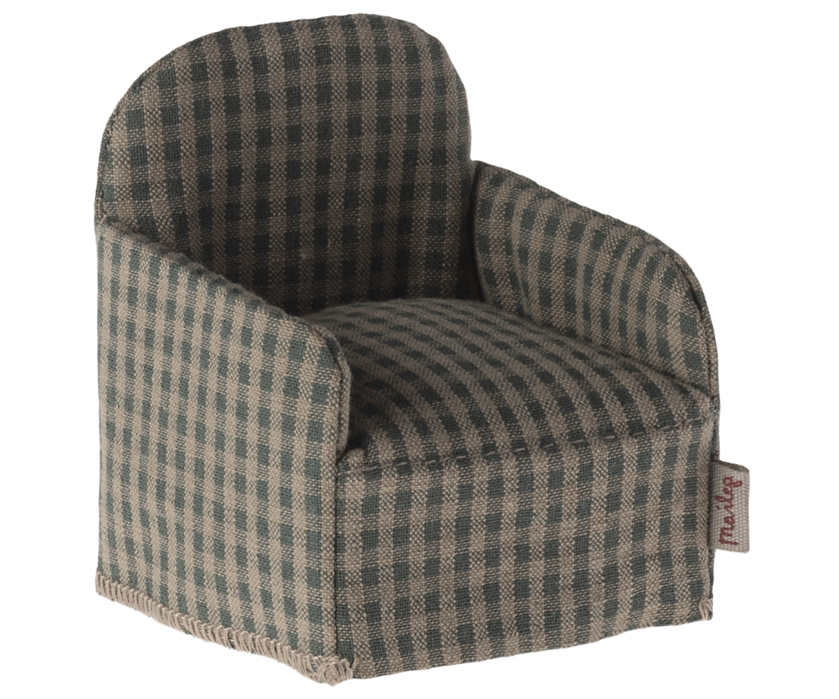 Maileg – Chair, Mouse – Green Checker