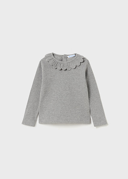 Long Sleeve Rib Knit Shirt | Steel Grey