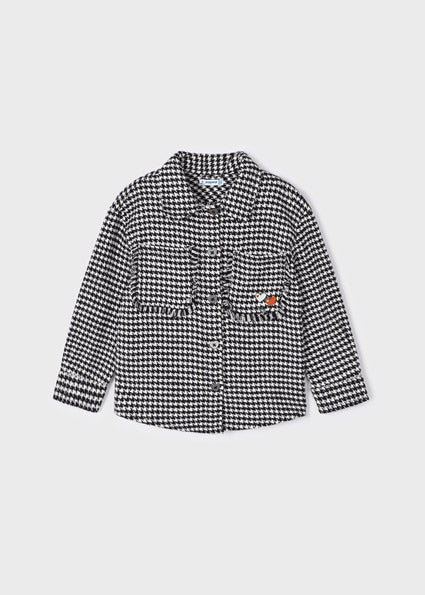 Girls Checked Overshirt | Black