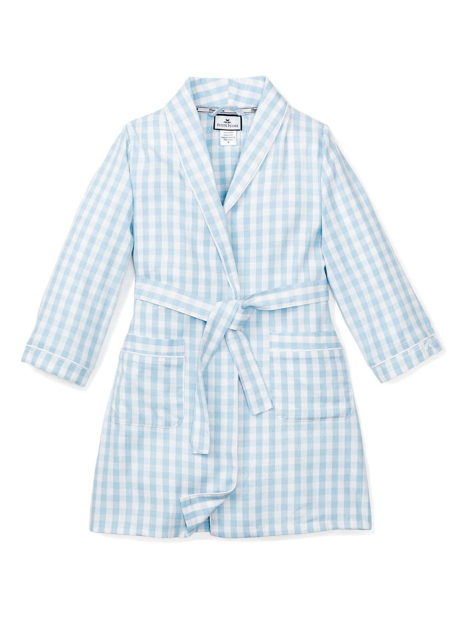 Light Blue Gingham Robe