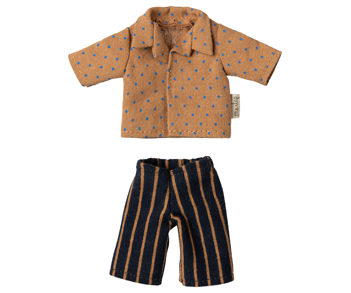 Maileg – Shirt and Striped Pants – Dad Mouse – PREORDER SS25