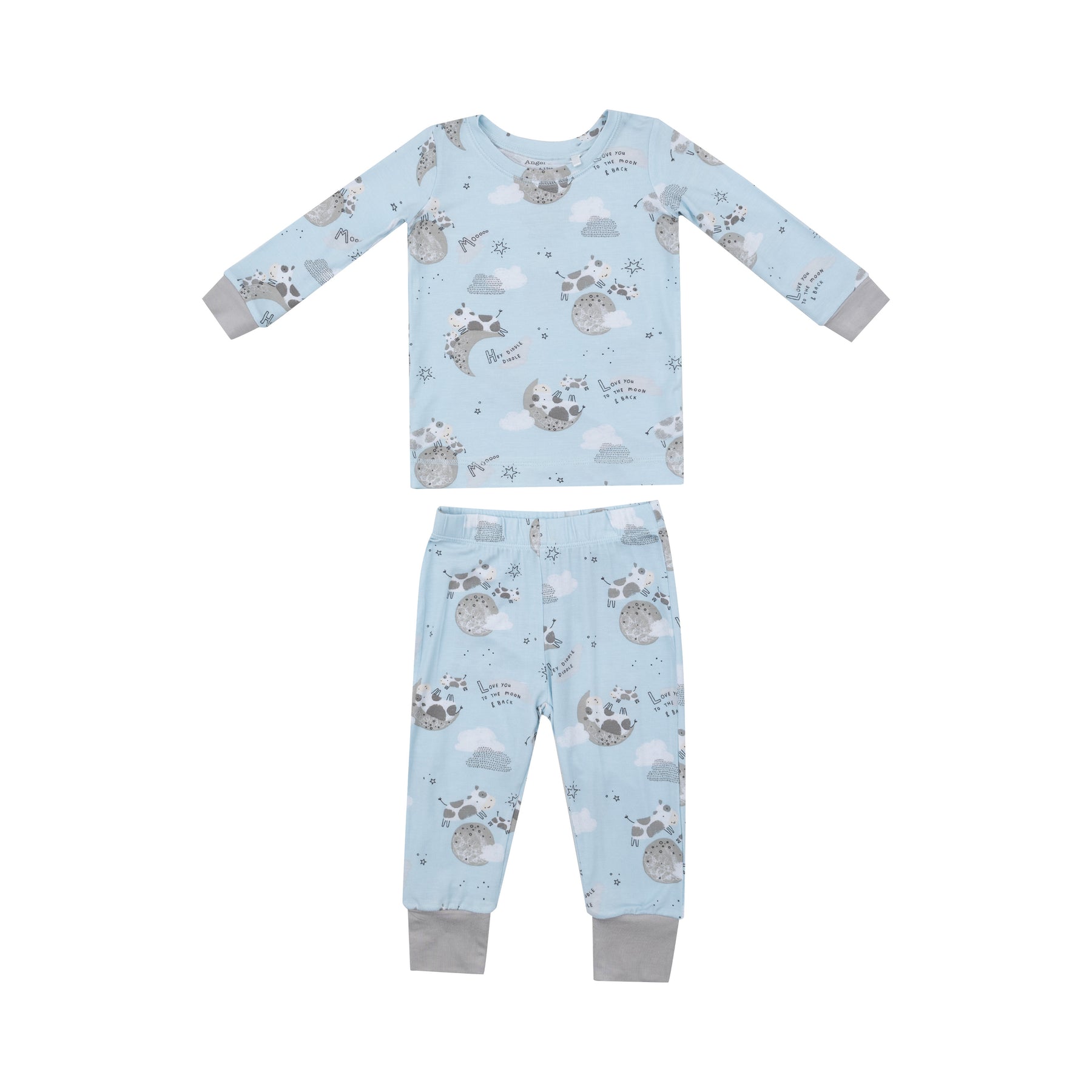 Long Sleeve Loungewear Set | I Love You to the Moon Cows