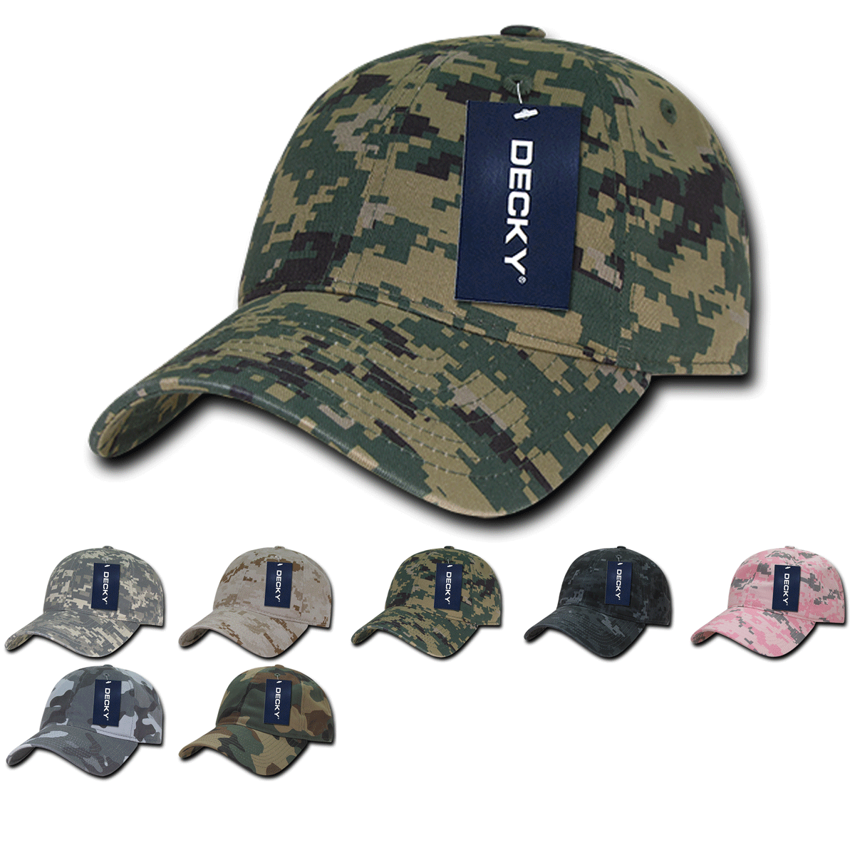 Decky 216 – 6 Panel Low Profile Relaxed Camo Dad Hat – CASE Pricing