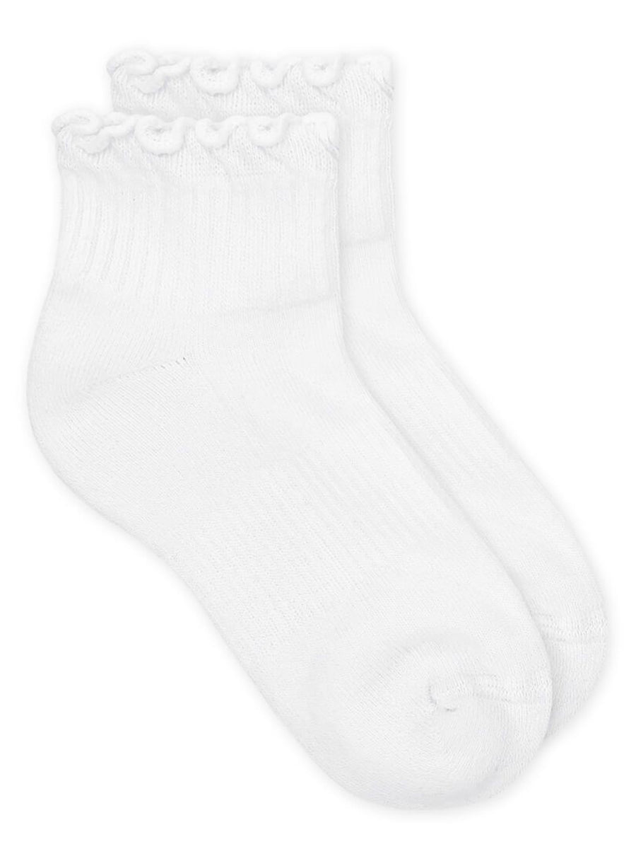 Ruffle Ripple Edge Sport Quarter Socks