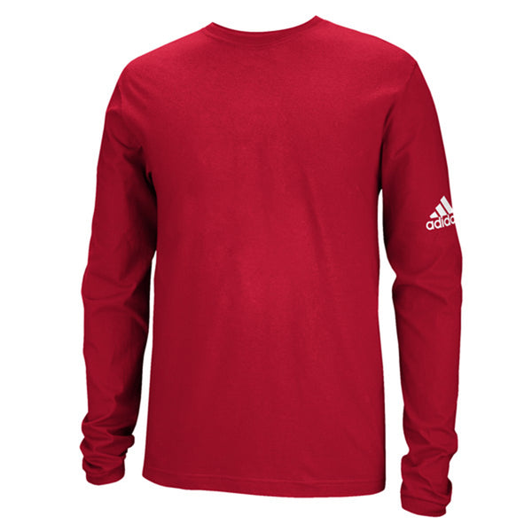 adidas Men’s Red Long Sleeve Logo Tee