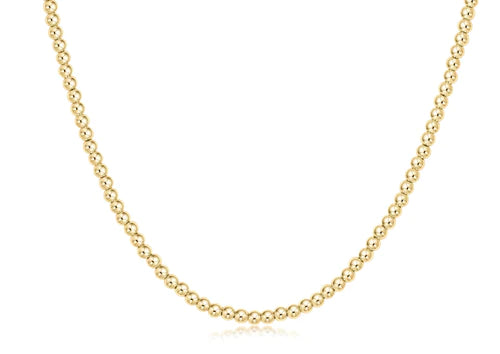 15″ Classic Choker Necklace – 3mm Gold Bead