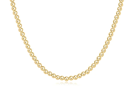 15″ Classic Choker Necklace – 4mm Gold Bead