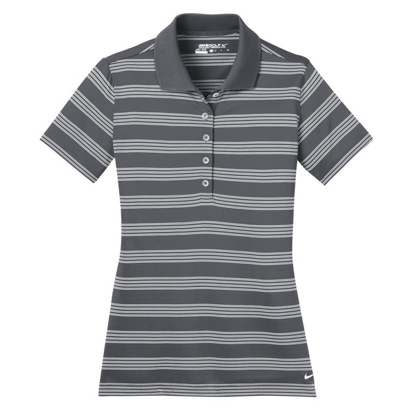 Nike Women’s Dark Grey Dri-FIT S/S Tech Stripe Polo