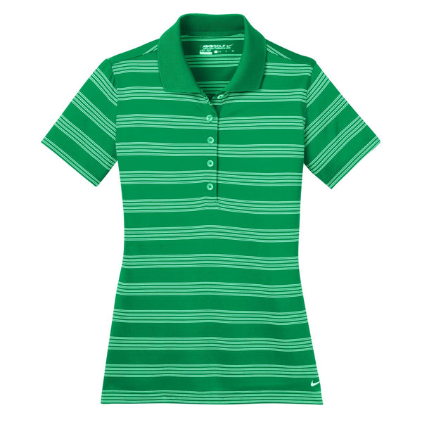 Nike Women’s Green Dri-FIT S/S Tech Stripe Polo