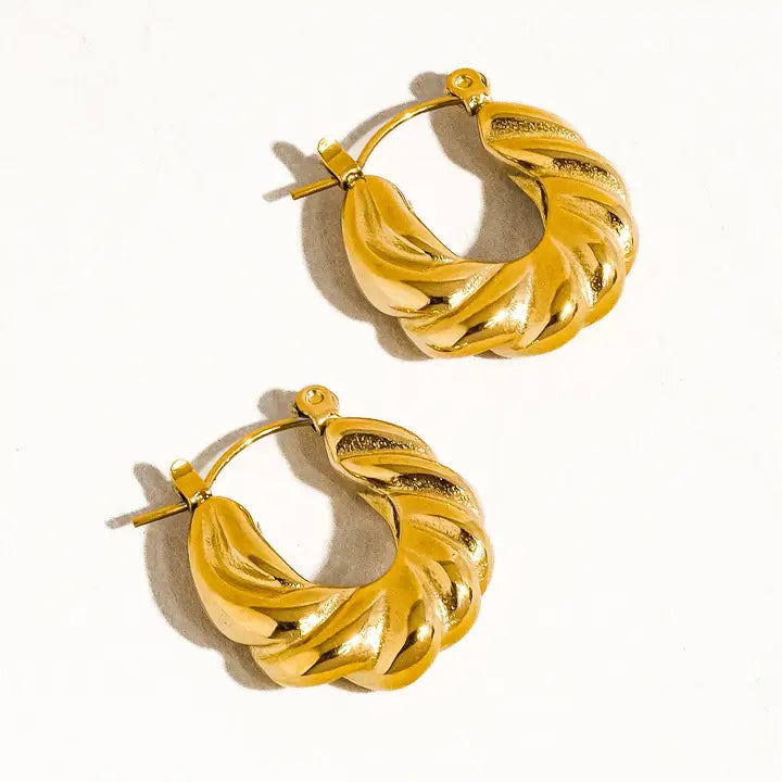 18K Braided Hoop Earring – Gold