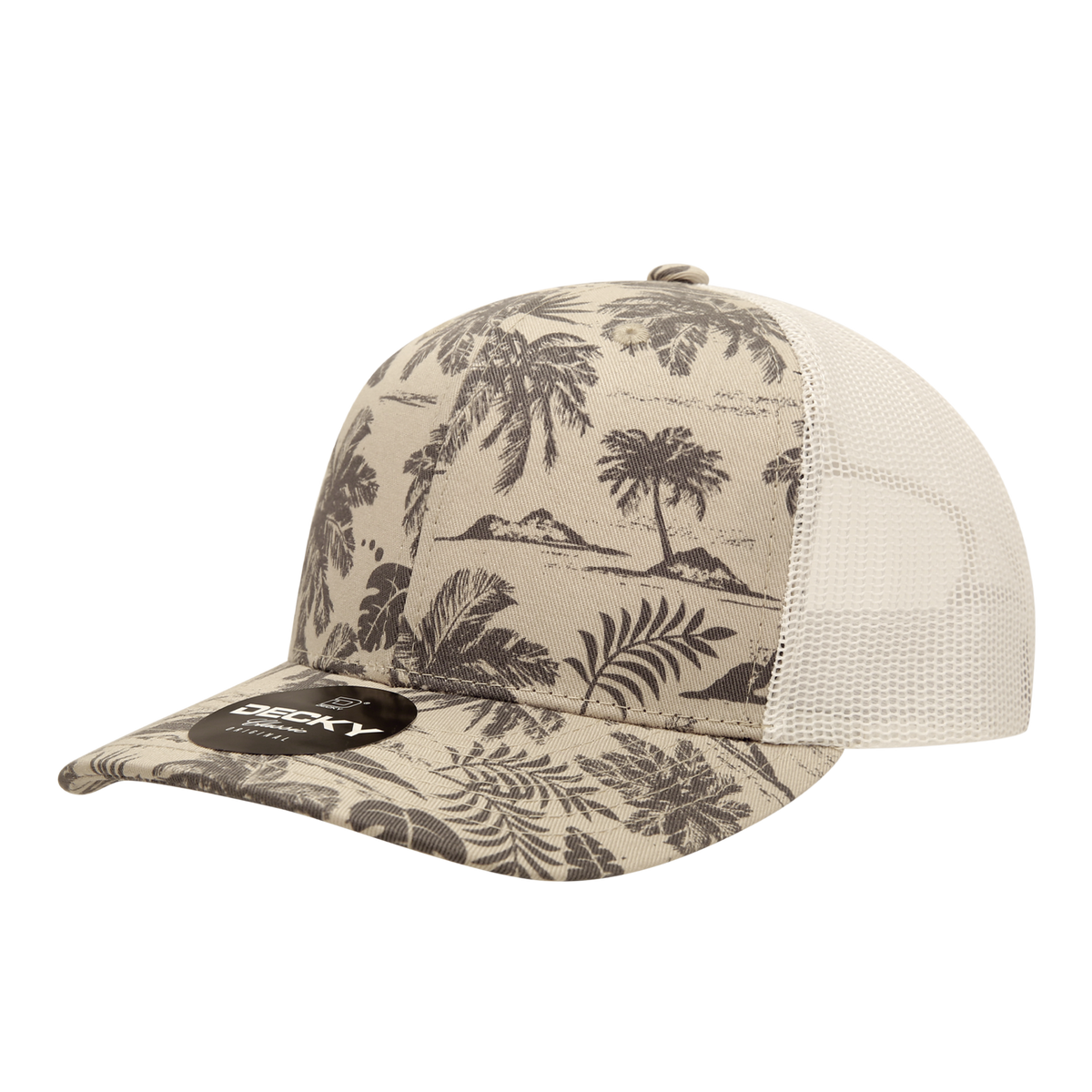 Decky 6037 – 6 Panel Mid Profile Printed Trucker Cap