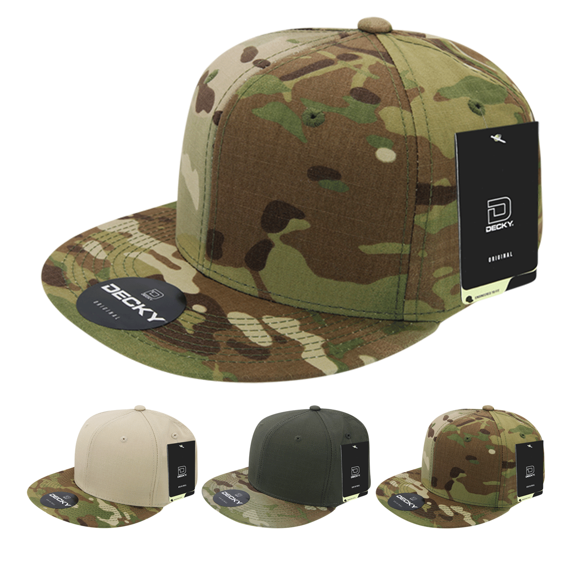 Decky 6302 – MultiCam Snapback Hat, Camo Flat Bill Cap – CASE Pricing