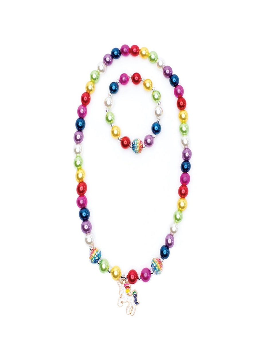 Gumball Rainbow Necklace & Bracelet Set