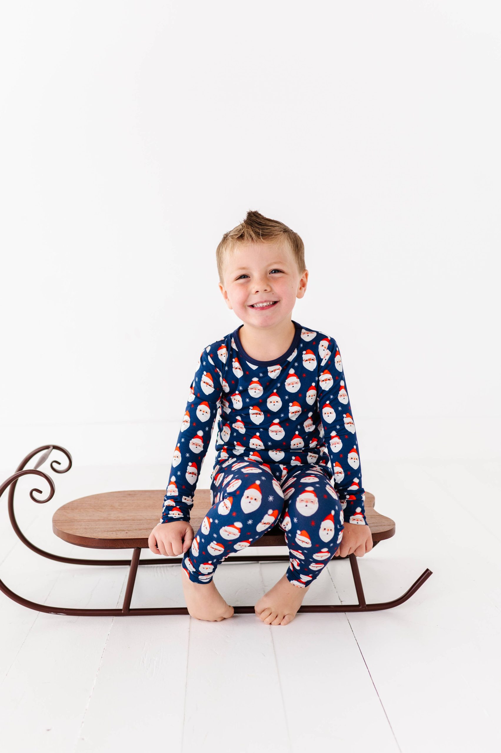 Vintage Santa Two Piece Jammies | Navy