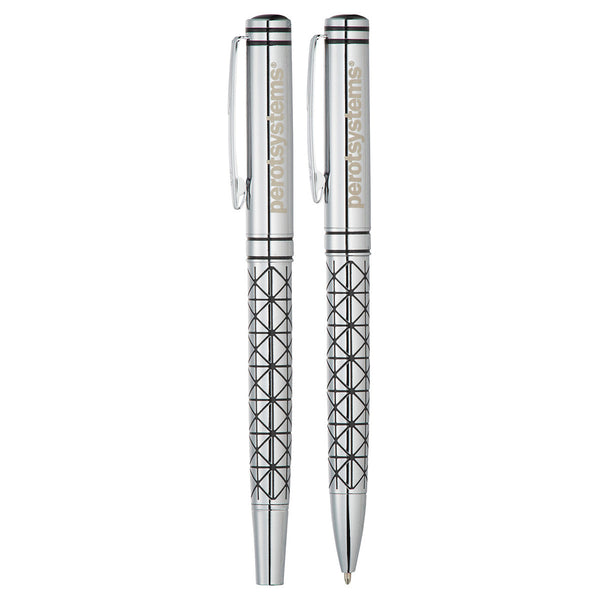 Balmain Silver Geometric Pen Set