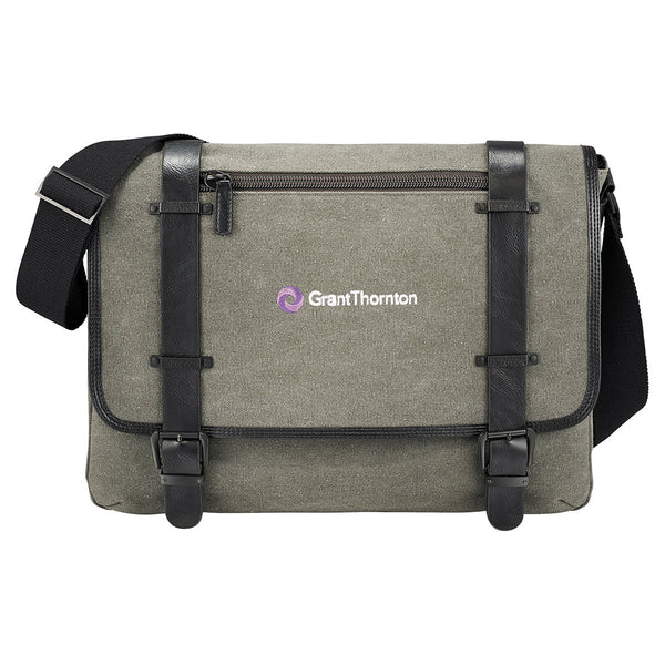 Kenneth Cole Grey/Black Canvas Compu – Messenger