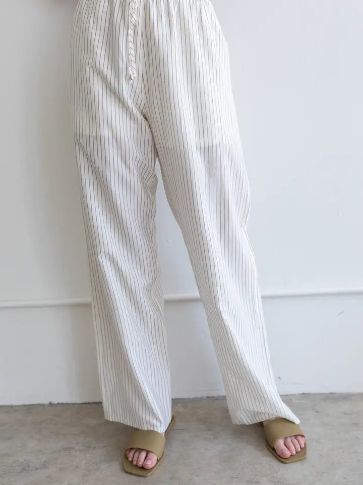 Clea Pants – Ivory + Brown