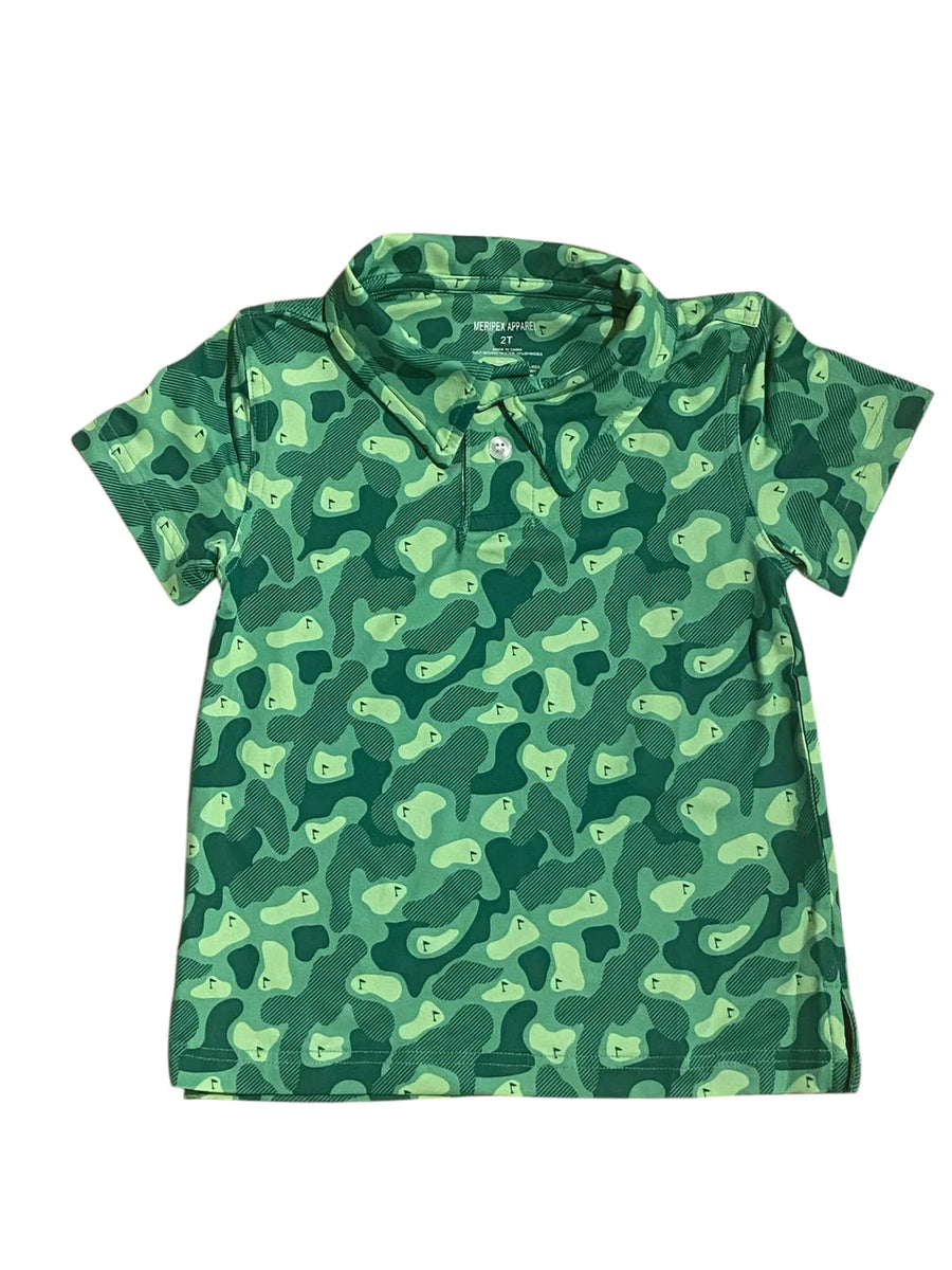 Green Camo Golf Polo