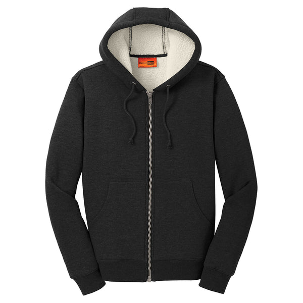 CornerStone Men’s Black Heavyweight Sherpa-Lined Hooded Fleece Jacket