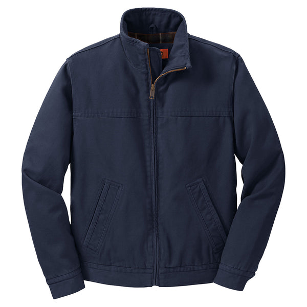 CornerStone Men’s Navy Washed Duck Cloth Flannel-Lined Work Jacket