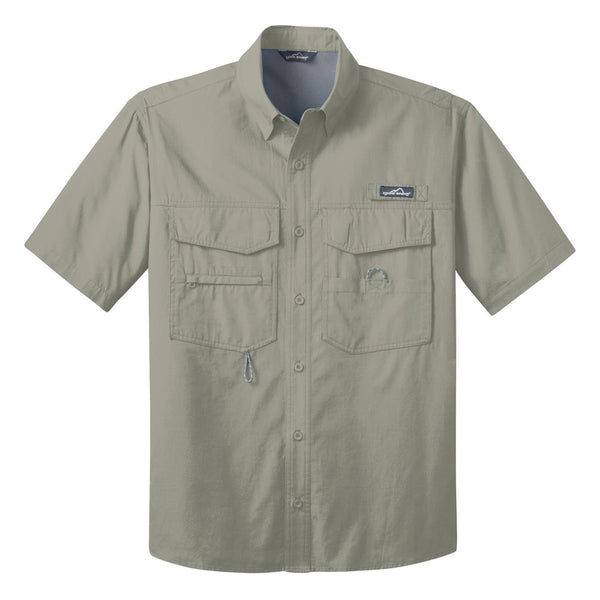 Eddie Bauer Men’s Driftwood Beige S/S Fishing Shirt