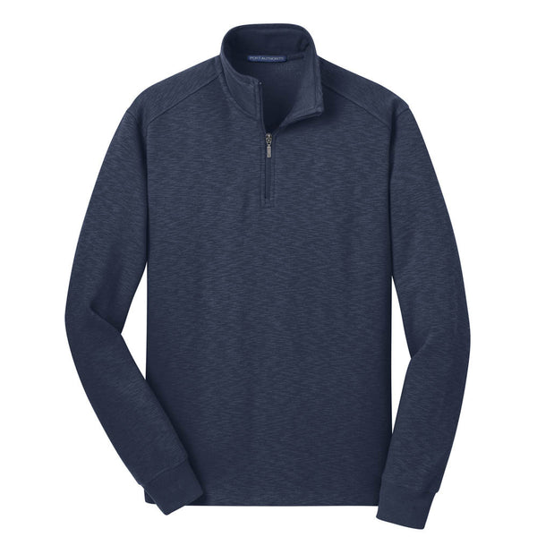 Port Authority Men’s Navy 1/4 Zip Slub Fleece Pullover