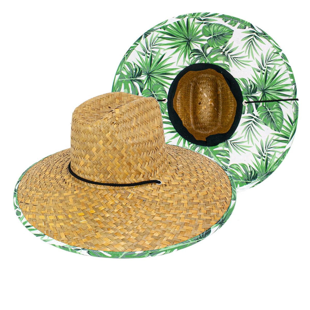 Goldcoast Journey Floral Green Leaf Straw Lifeguard Hat GCB4091