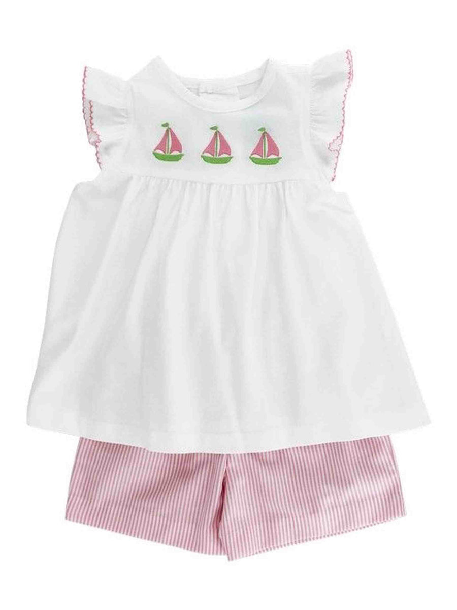 Sailboat Trio Girls Shorts Set