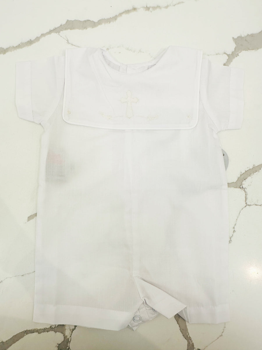 Ellis Embroidered Cross Romper