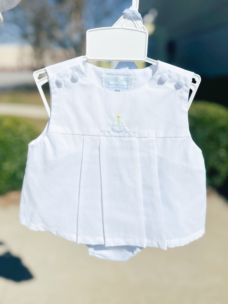 Sailboat Embroidered Boy Diaper Set