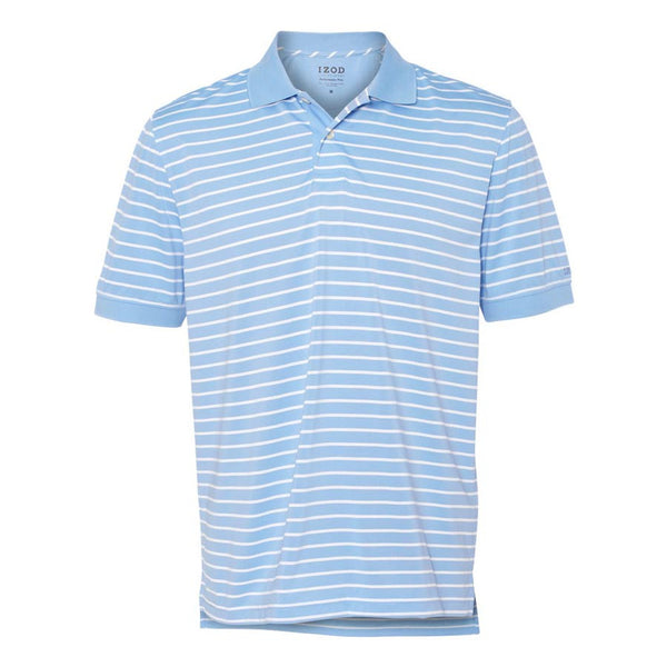 IZOD Men’s Breaker Blue Performance Poly Stripe Jersey Polo