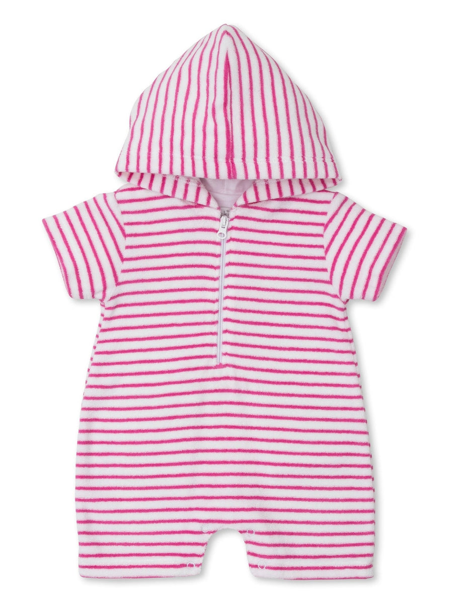 Sea Life Fun Fuchsia Stripe Terry Romper