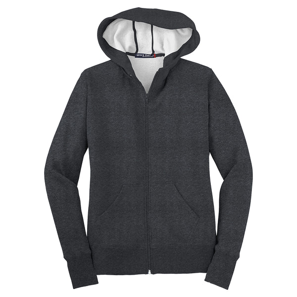 Sport-Tek Women’s Graphite Heather Full-Zip Hooded Fleece Jacket