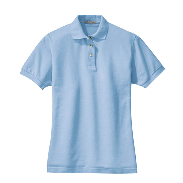 Port Authority Women’s Light Blue S/S Cotton Pique Knit Polo