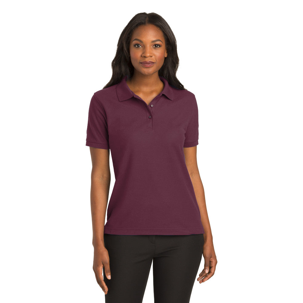 Port Authority L500 Ladies Silk Touch Polo – Burgundy