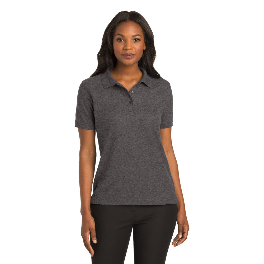 Port Authority L500 Ladies Silk Touch Polo – Charcoal Heather Grey