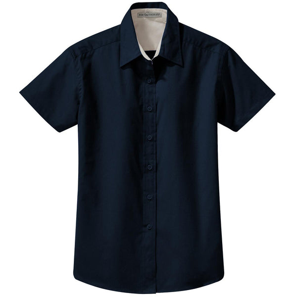 Port Authority Women’s Navy/Light Stone Short Sleeve Easy Care Shirt