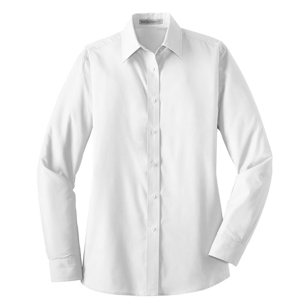 Port Authority Women’s White L/S Value Poplin Shirt