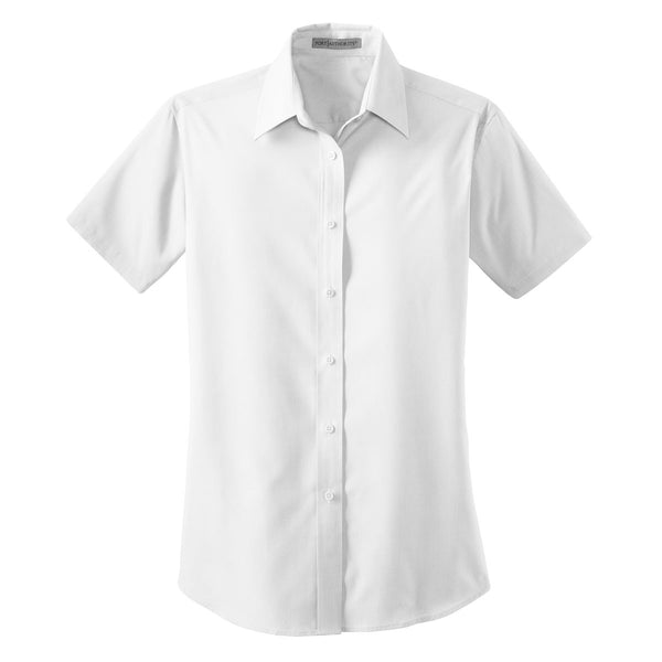 Port Authority Women’s White S/S Value Poplin Shirt