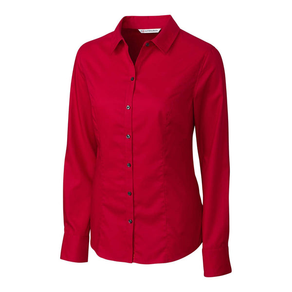 Cutter & Buck Women’s Cardinal Red L/S Epic Easy Care Broken Twill