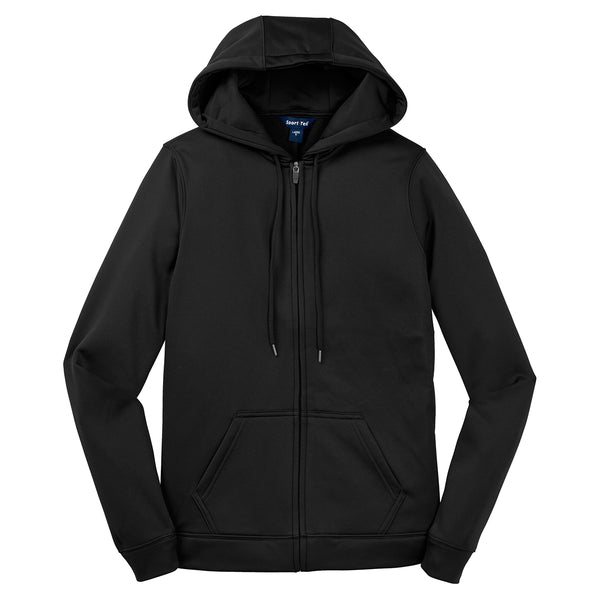 Sport-Tek Women’s Black Sport-Wick Fleece Full-Zip Hooded Jacket