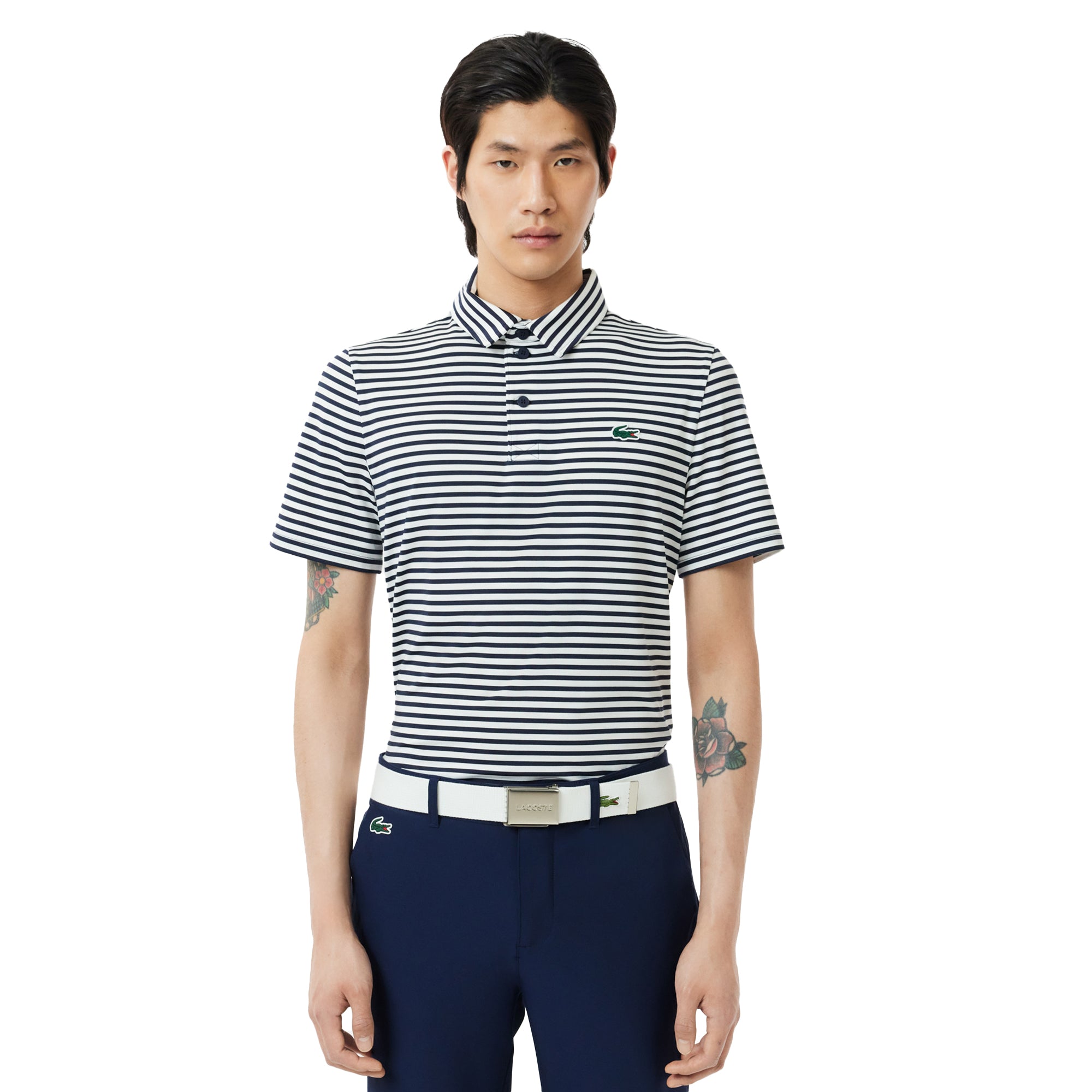 Lacoste Golf All Over Stripe Polo Shirt